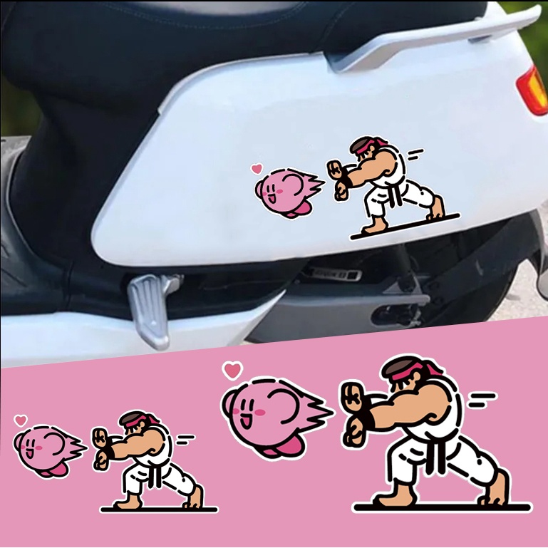 Kirby&amp;KOF Persendian Nama Mobil Stiker Tahan air Sepeda motor Stiker Kaca depan Dekorasi Stiker