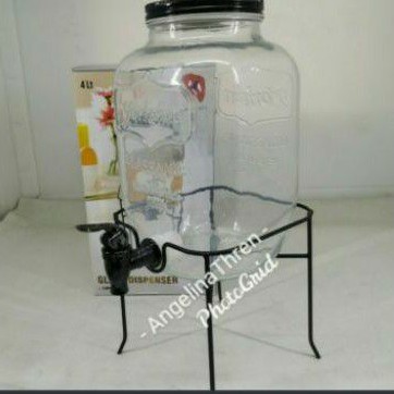 glass dispenser 5 liter - dispenser kaca bening - dispenser air kaca