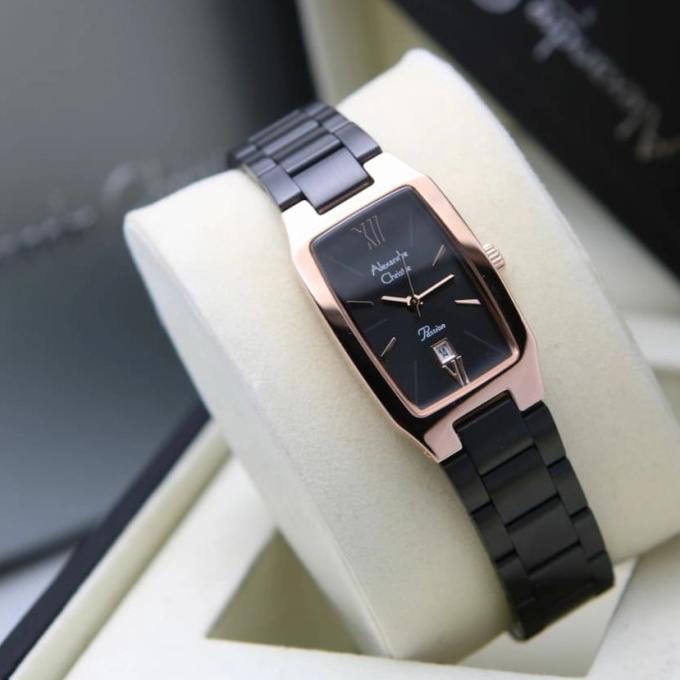 Jam Tangan Wanita Alexander Cristie AC2455 Original Rosegold Black Star Seller Termurah