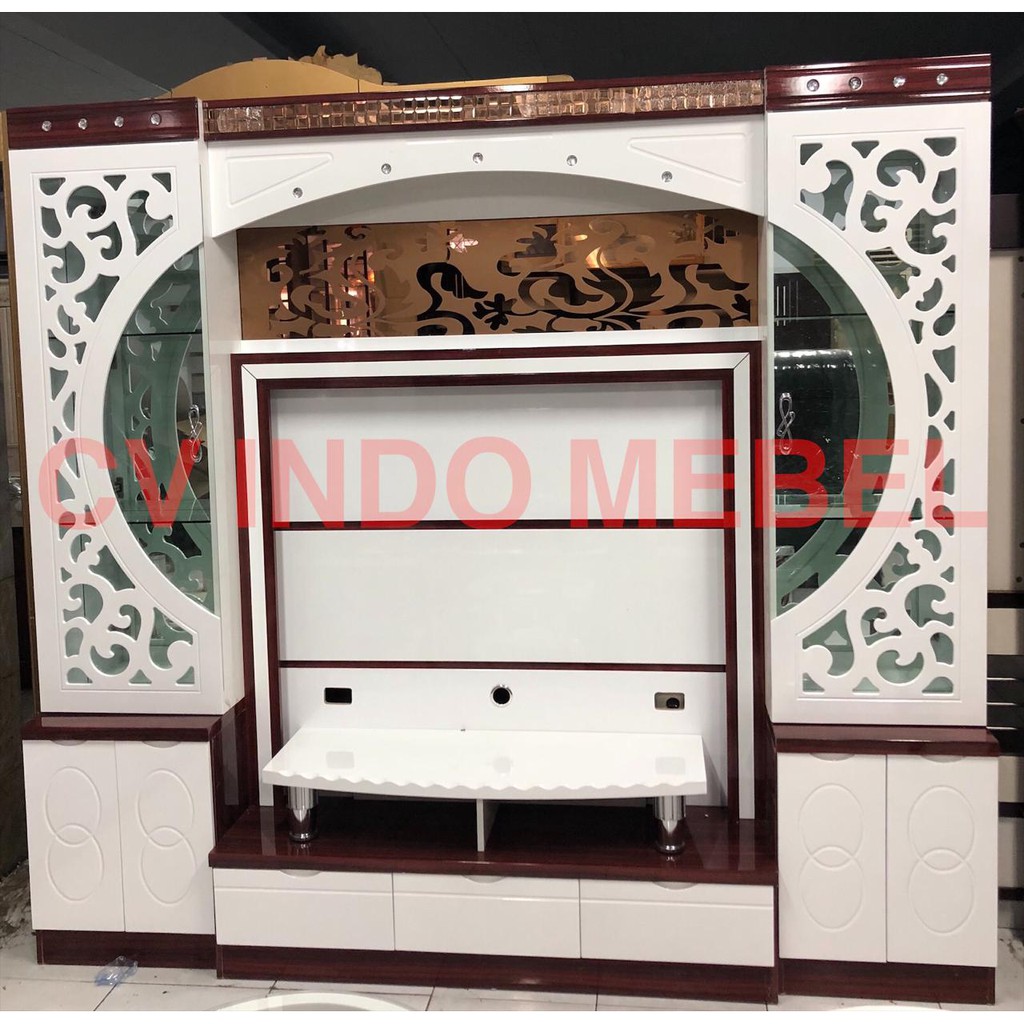 Buffet Tv Lemari Hias Minimalis Mewah Kayu Impor Promo Ready Makassar