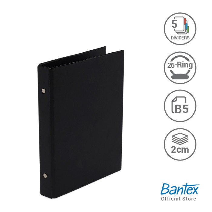 

ORGANIZER-DOCUMENT- BANTEX MULTIRING BINDER 26 RING 25MM B5 BLACK #1326 10 -DOCUMENT-ORGANIZER.