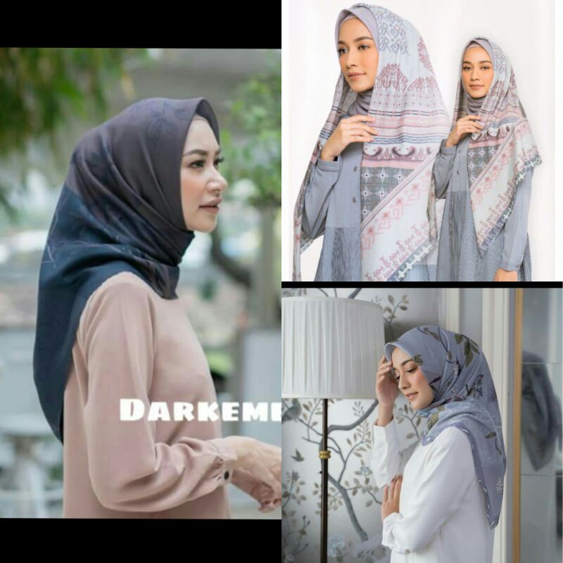 MASHRA SCARF RUWA kilau SCARF HALWA grey SCARF ORI HEAVEN LIGHTS dark emeralt