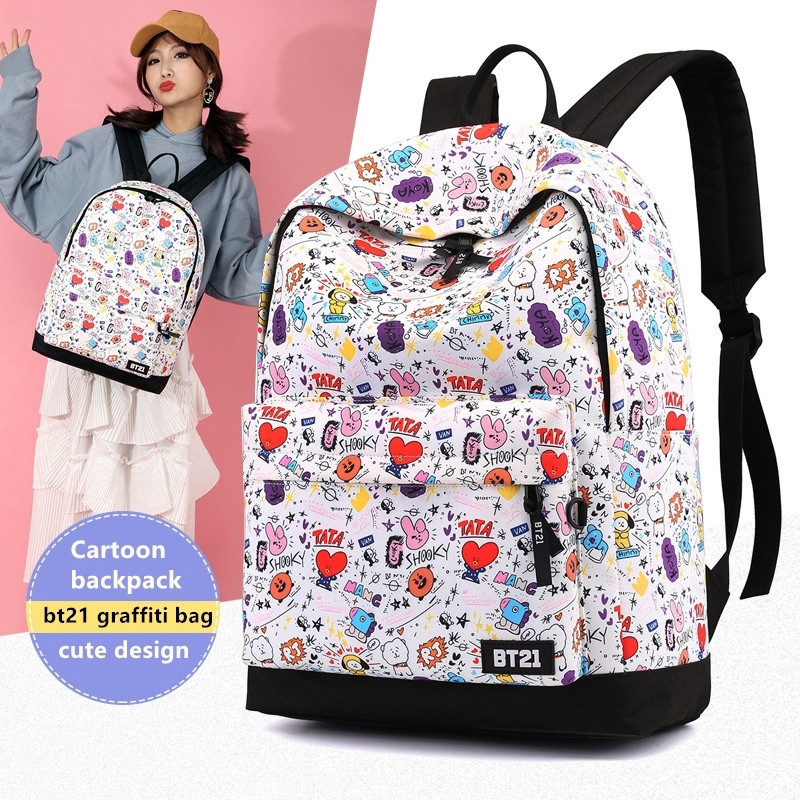  BTS  Backpack KPOP Bangtan Boys Bt21 Tas  Sekolah Siswa 