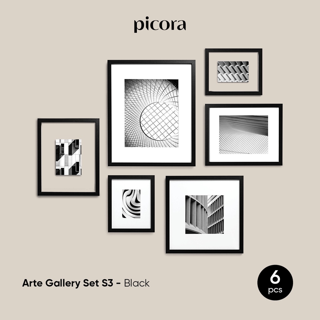 PICORA ARTE Gallery Set S3-Frame Pigura Bingkai Foto Dinding-6pcs