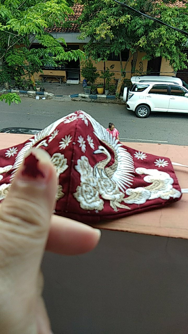 Masker Full Bordir Hijab / Earloop Nyaman