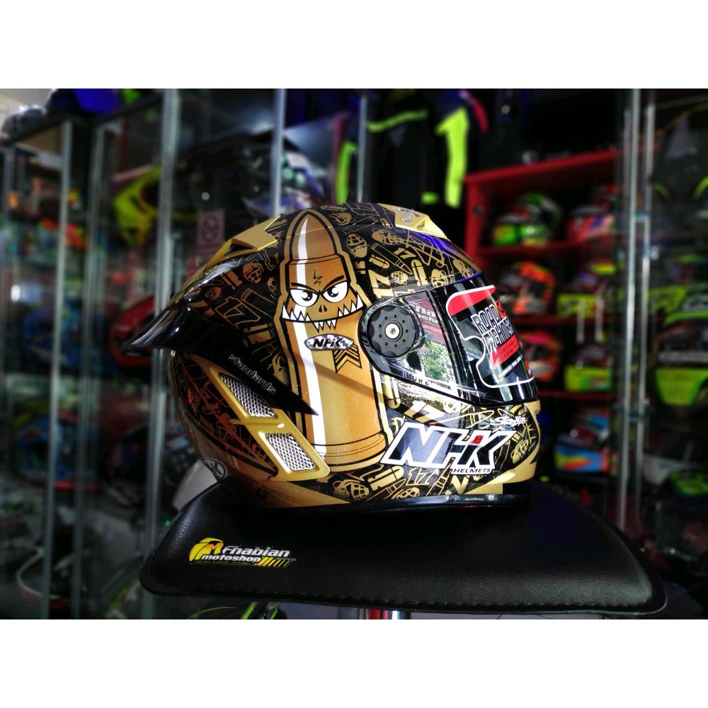 Helm Nhk GP Pro KAREL ABRAHAM GOLD SPECIAL EDITION plus Spoiler Termurah