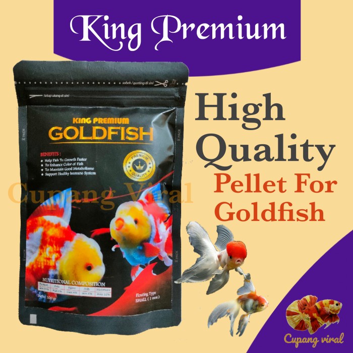 King Premium GOLDFISH Pelet Koki High Quality 100 Gram