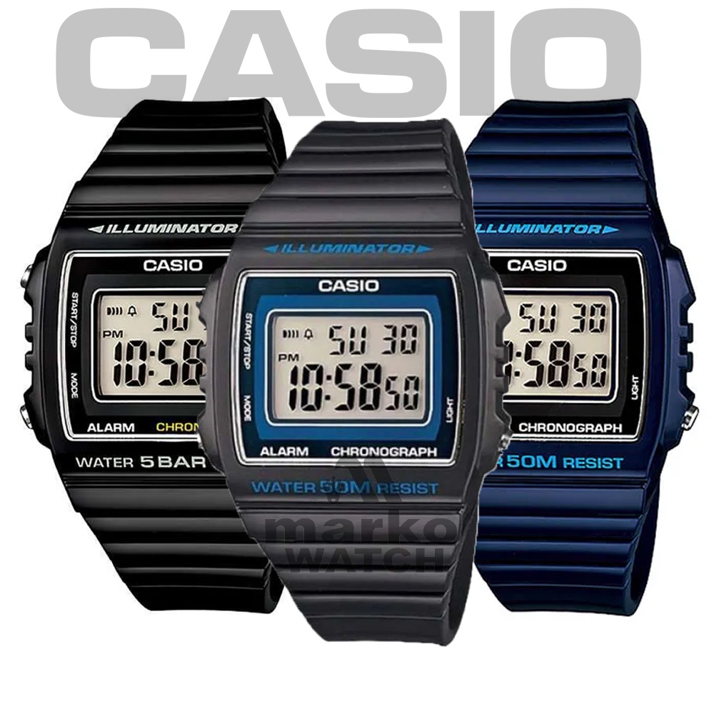 JAM TANGAN CASIO ORIGINAL W-215H / W 215H PRIA DIGITAL KARET MURAH ORIGINAL