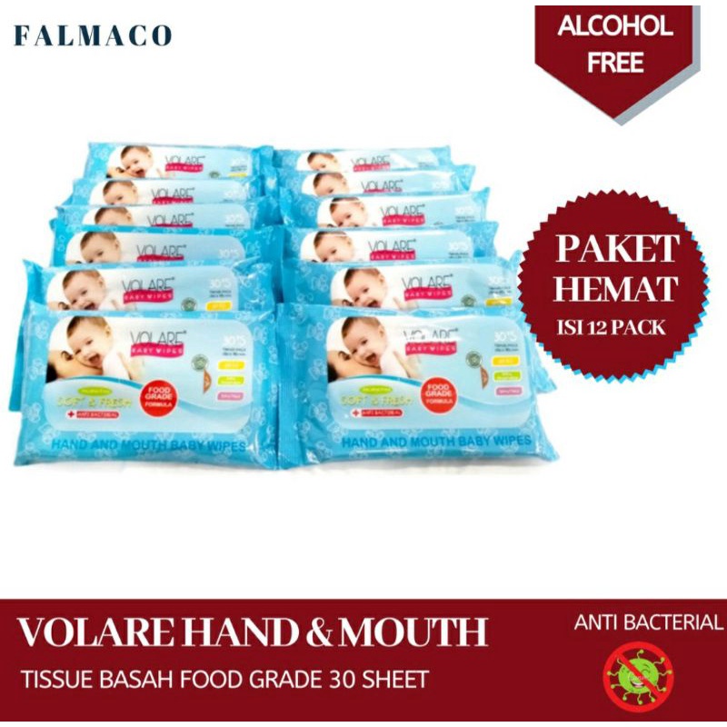 BUY 10 GET 2 Tissue Basah Volare Hand and Mouth Wet 30s FOODGRADE