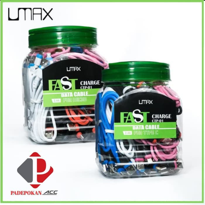 Kabel Data usb Toples UMAX atau Zbox Type C usb isi 40 pcs tipe C ORIGINAL fasast charging 3a