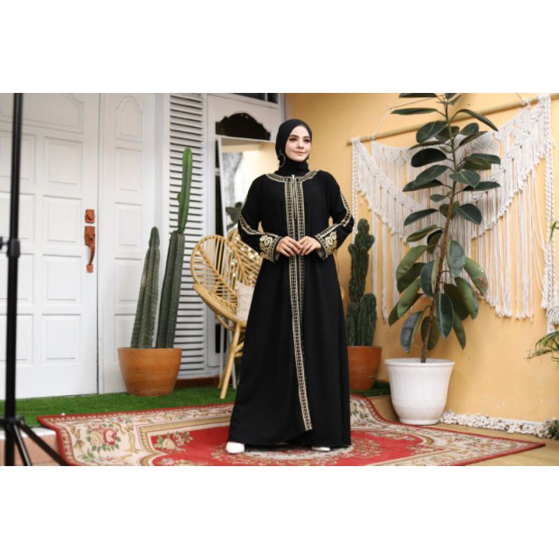 GALLERY EXCLUSIVE ABAYA HITAM GAMIS INNAYA ( RESLETING DEPAN BUSUI )