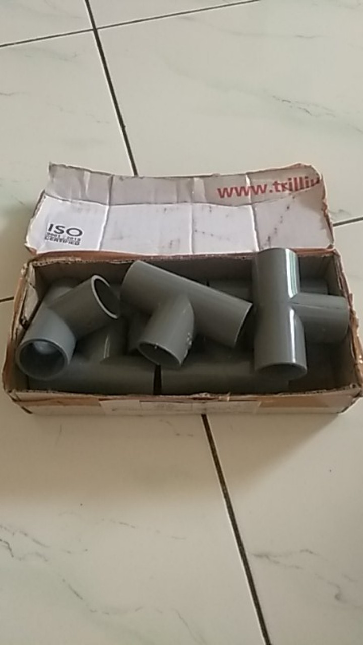 Tee 3/4 T Sambungan Cabang Tiga Pipa Pvc Fitting Pvc Merk Trilliun