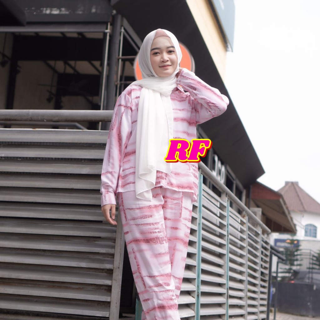 Nola One Set / Setelan atasan wanita dan Bawahan wanita / set two piece / kemeja + celana