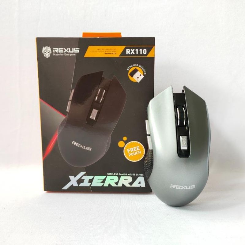 MOUSE WIRELESS REXUS RX-110 HITAM (Free Pouch)