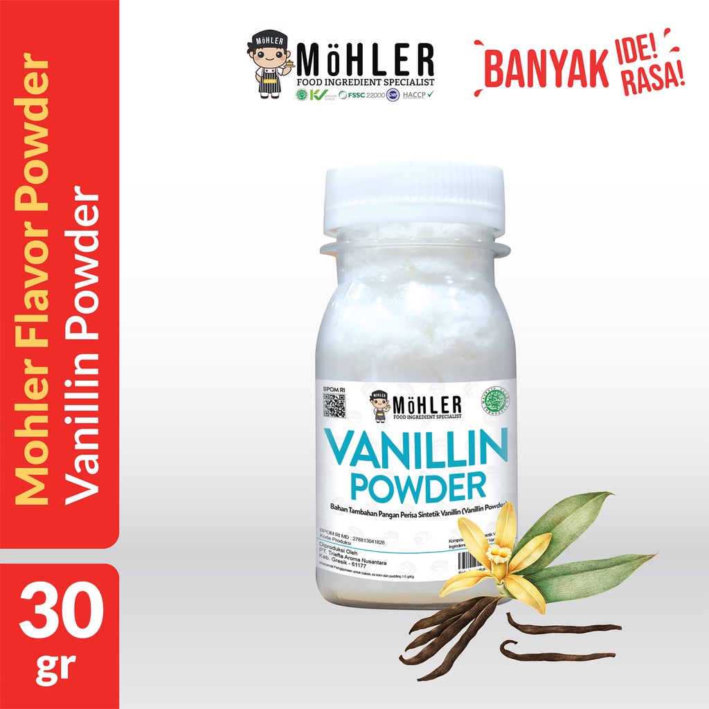 MOHLER Vanillin Powder 30 Gr (KLIK KOMBO HEMAT UNTUK BELI 1 GRATIS 1)