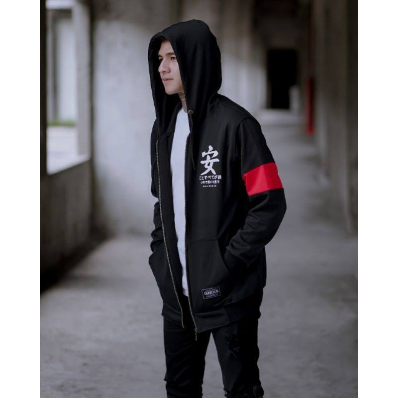 JAKET HOODIE BRAND DISTRO STYLE JAPAN PAKAIAN OUTFIT PRIA TERKINI KUALITAS PREMIUM LAGI PROMO