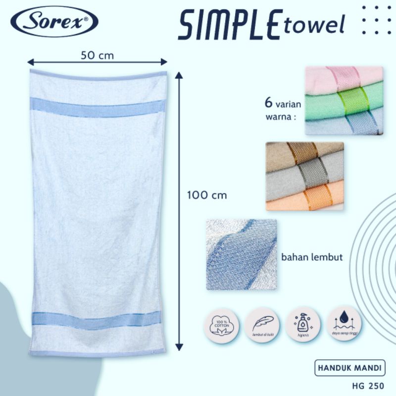 Sorex Handuk Kecil (50x100cm) Simple Towel HG 250