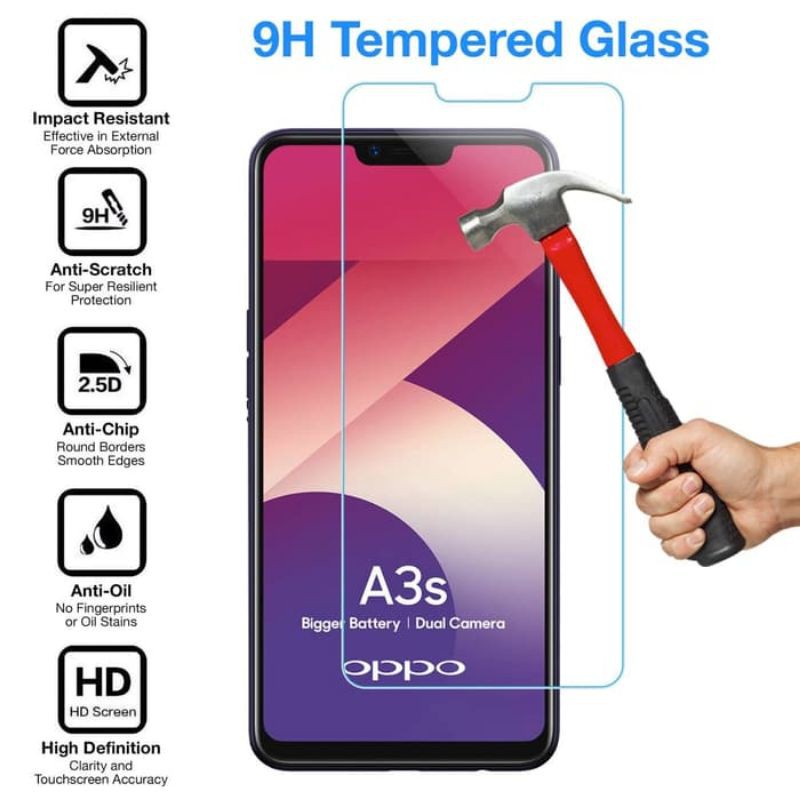 Tempered glass OPPO A3S/ A5S/ A71/ A83/ NEO 7/ bening transparan