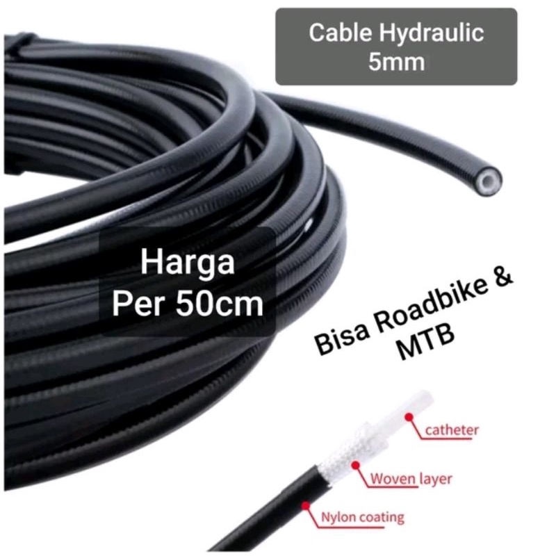 Cable Rem Hydraulic Sepeda 5mm Bisa MTB Roadbike Kabel Disc Brake Hidrolic Hidrolis Housing 5 mm bisa shimano tektro xlr8 roadbike balap