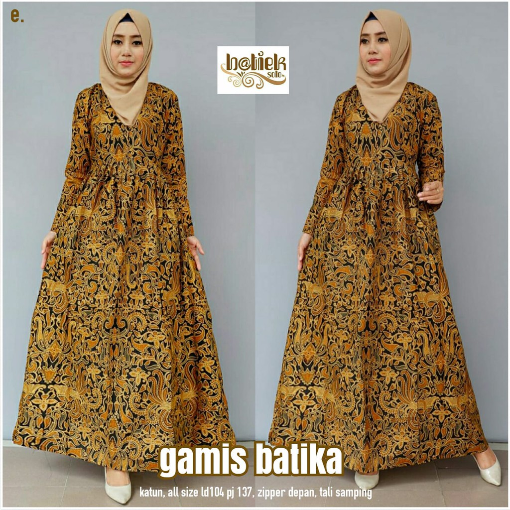 Batik Solo Gamis Batika Kode ABCDEFGHI Batieksolo GAMIS BATIK SOLO PREMIUM MODERN