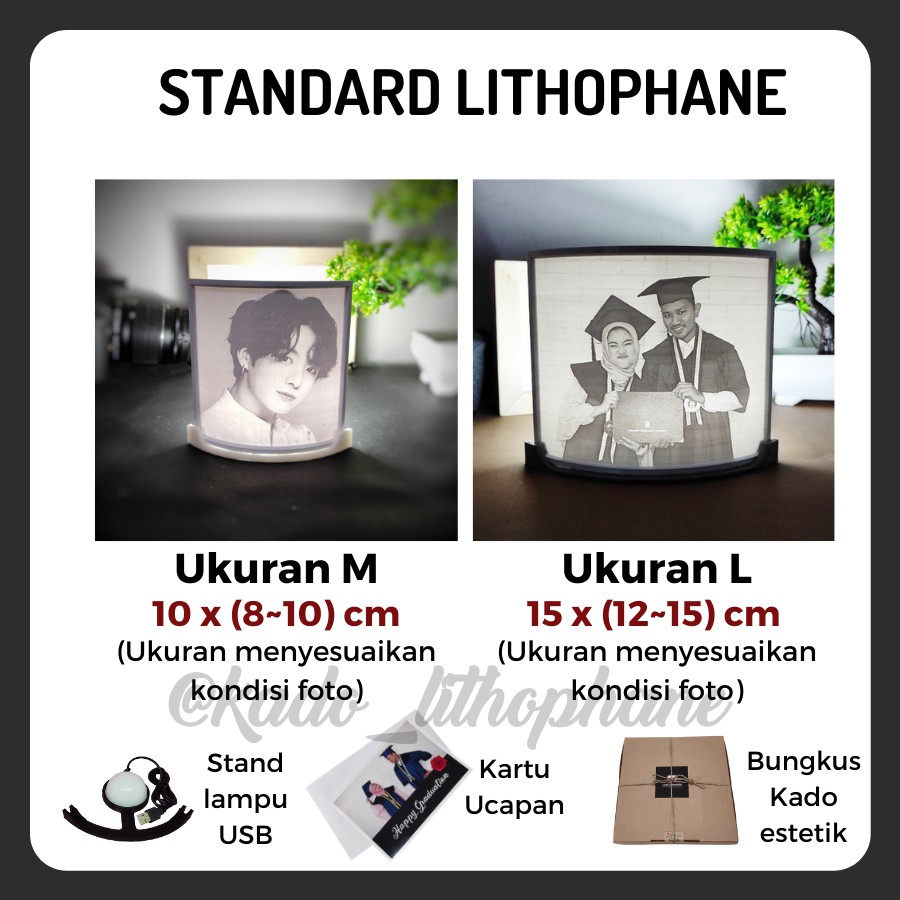 

Kado Lithophane ukuran 15 cm dan 10 cm