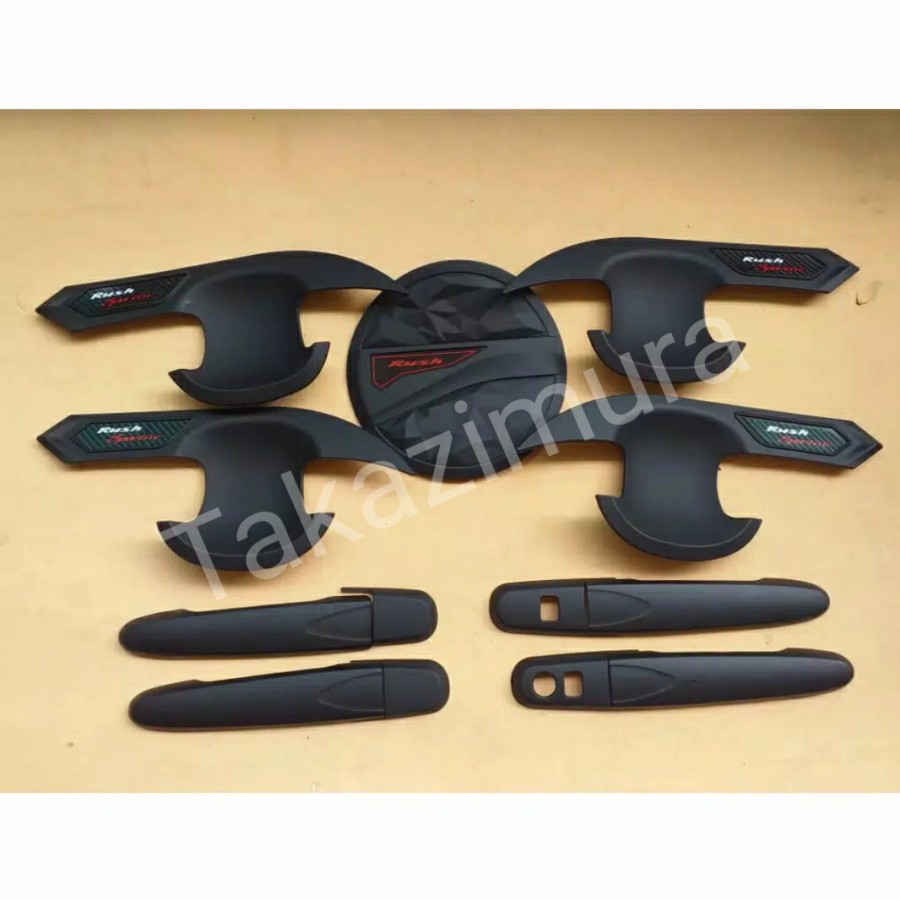 PAKET HANDLE COVER TANKI &amp; OUTER HITAM DOFF MOBIL TOYOTA ALL NEW RUSH NON / KEYLESS 2018-2021