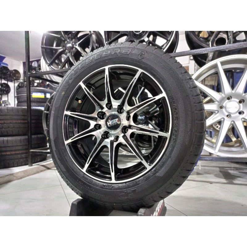 VELG DAN BAN MOBIL R14 HSR WHEEL KCCX R14 + BAN 185 60 R14 TUBLES