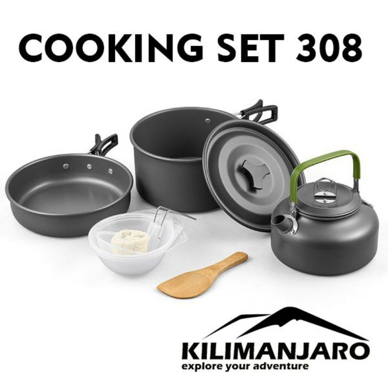 Nesting Cooking Set Outdoor DS 308 DS308 Include Ketel Teko