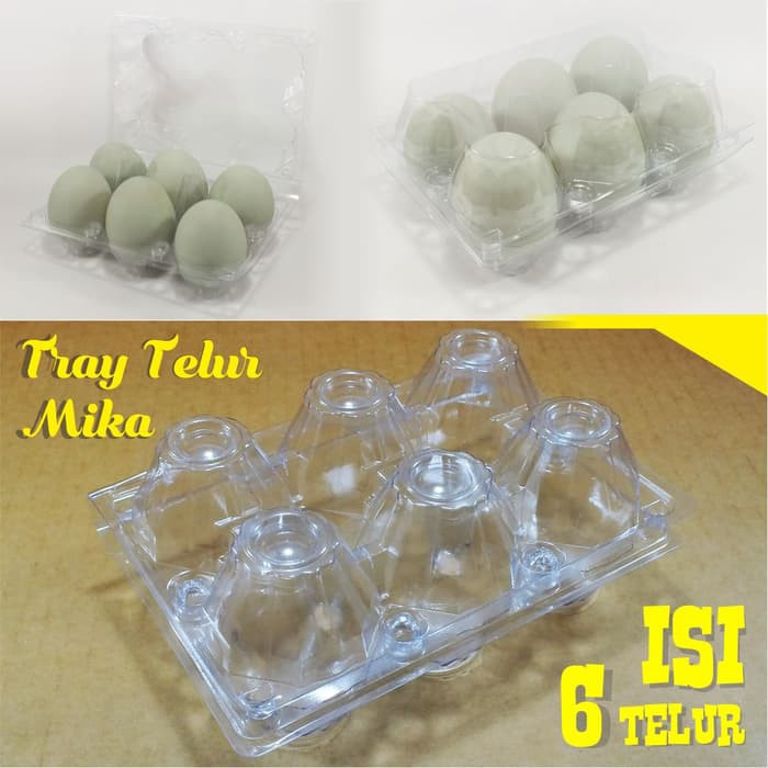 Tray Telur / Egg Tray / Mika Telur Isi 6 Butir Dengan Pengunci