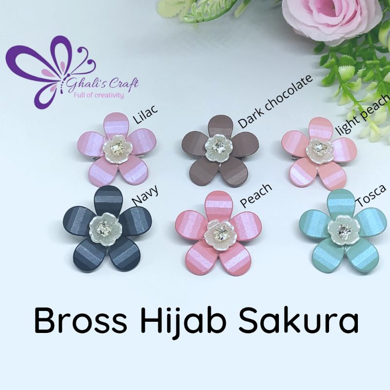 Bross hijab sakura /bross jilbab /peniti jilbab