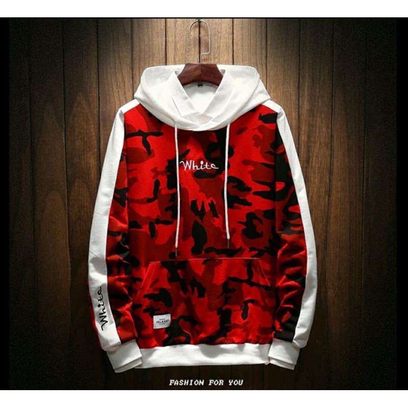 WHITE LORENG || SWEATER HOODIE CAMO #WL