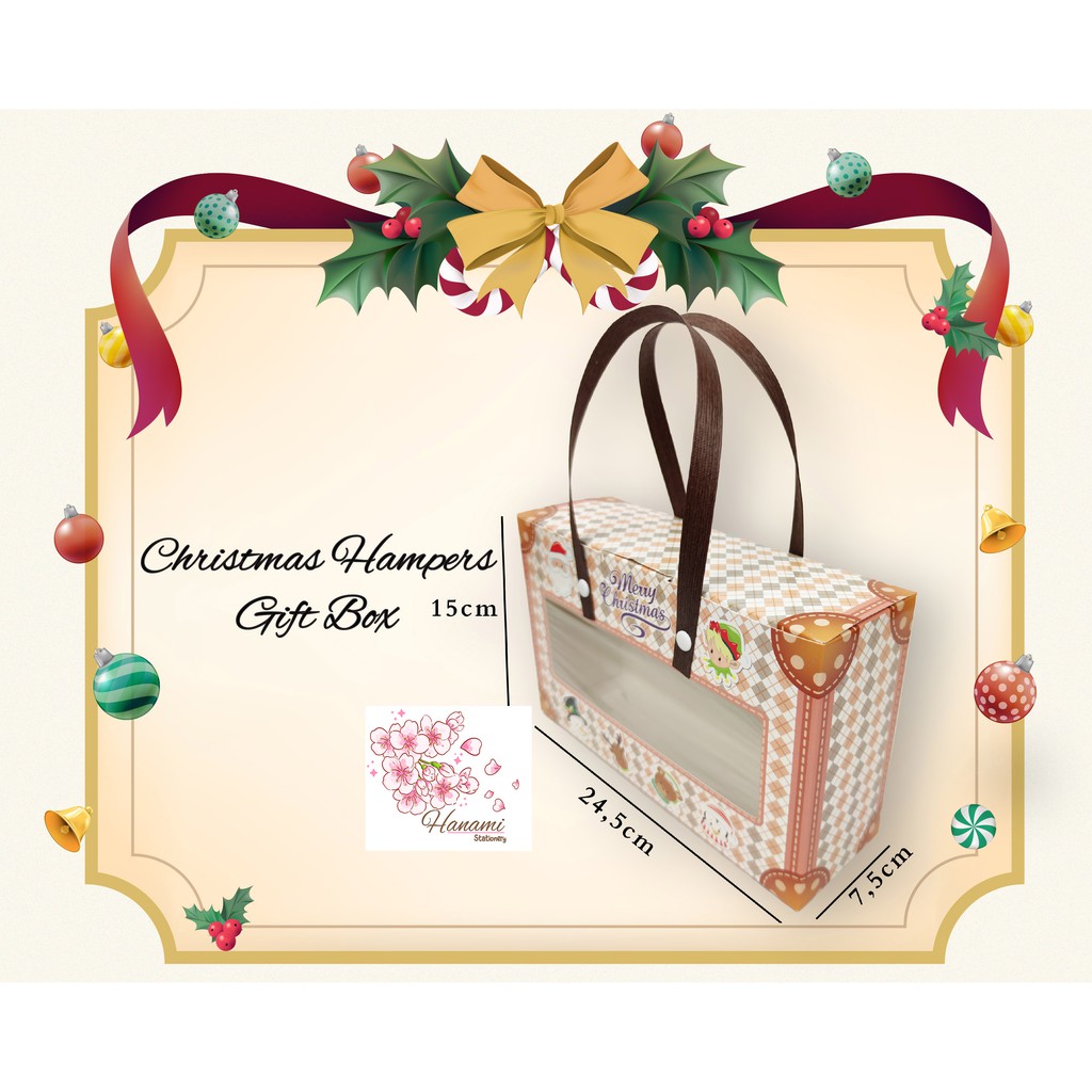 

Box X`Mas 21 untuk kue/hampers Natal 24,5x7,5x15cm