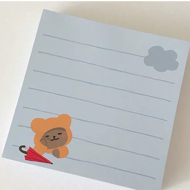 [28Gaya] Korean Ins Cute Bear Checklist Note Paper Non-Perekat Note Pad Pesan Memo