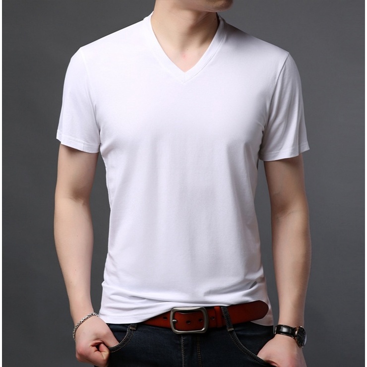 KAOS POLOS LENGAN PENDEK V NECK | KAOS BASIC POLOS VNECK