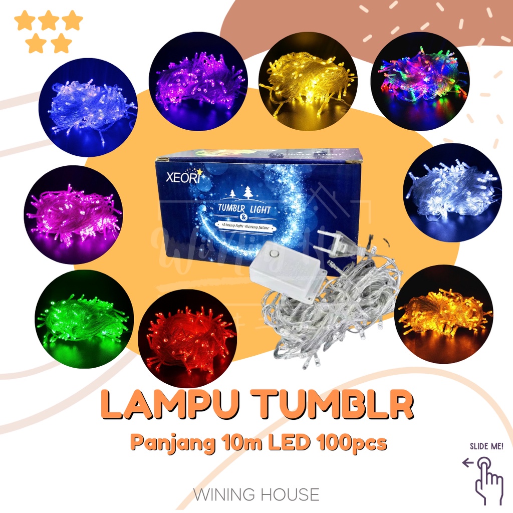 Lampu Tumblr natal fairy lamp hias 10M LED 100pcs
