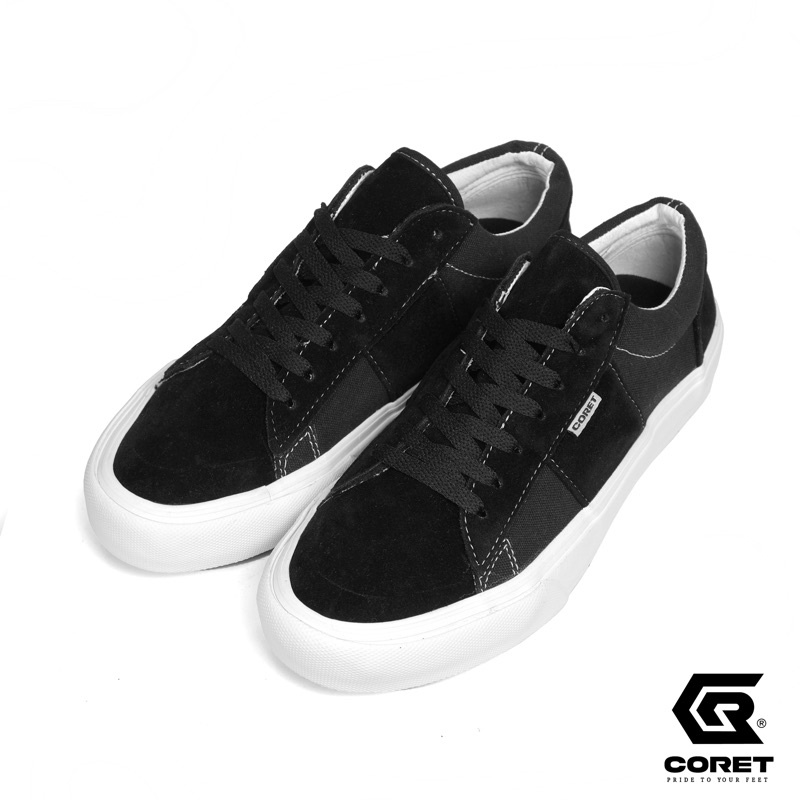 CORET SEPATU SNEAKERS VULCANIZED CLASSIC BLACK WHITE