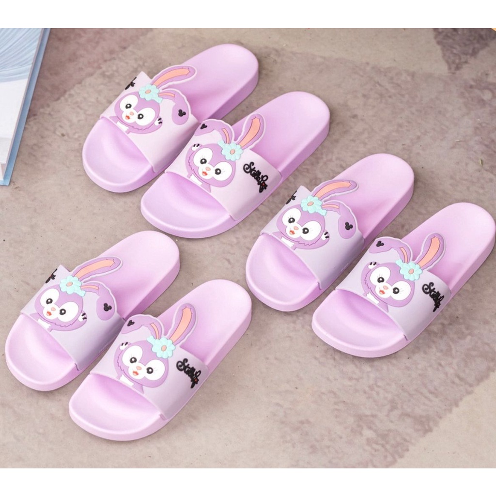 SANDAL RUMAH STELLA LOU BUNNY RABBIT KELINCI UNGU SLOP KARET