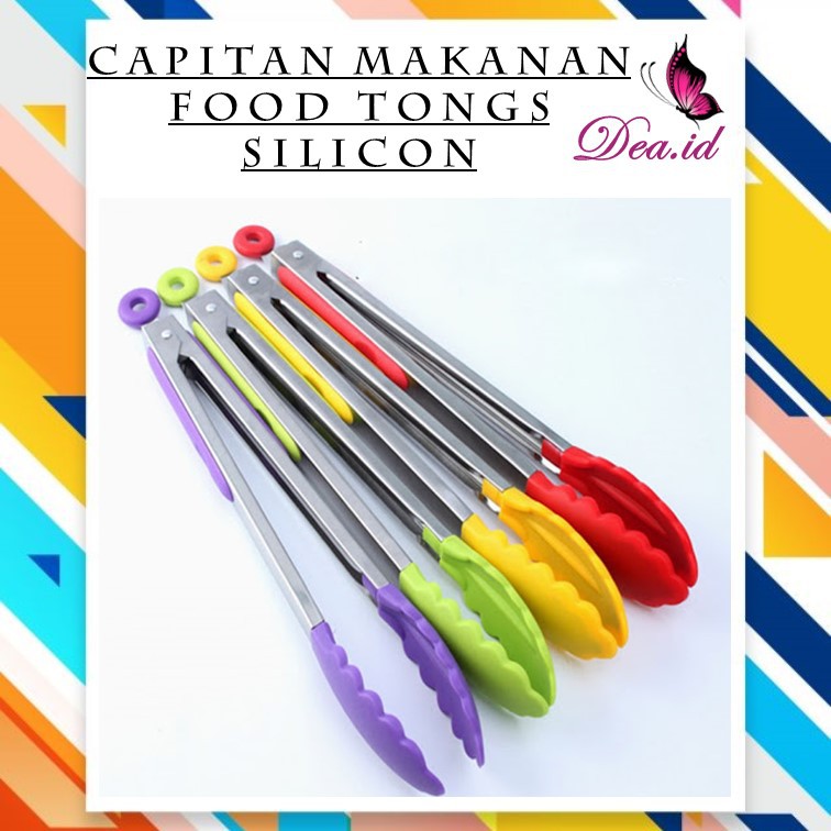 [DEASTORE] PENCAPIT MAKANAN KUE - CAPIT KUE - FOOD TONGS SILICON STAINLESS
