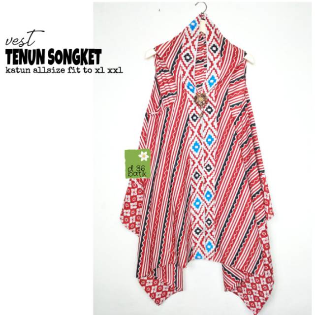 Vest jenar motif tenun songket