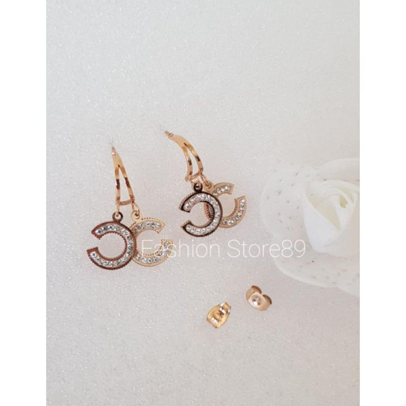 Anting Jurai Fashion Import Titanium Rosegold premium Branded CCxtt edisi terbatas bestquality impor