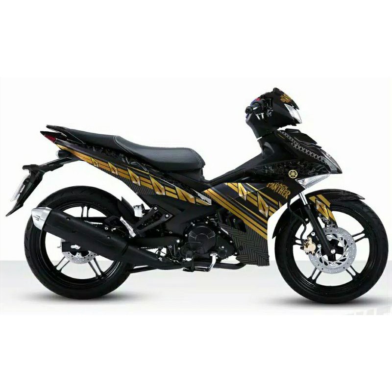 Decal full body yamaha jupiter mx king 150 hitam variasi list gold