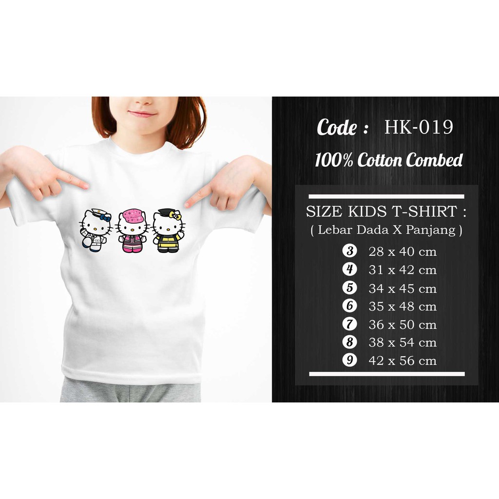 [FREE NAMA!!] Kaos Anak &amp; Family Hello Kitty 100% COTTON PREMIUM