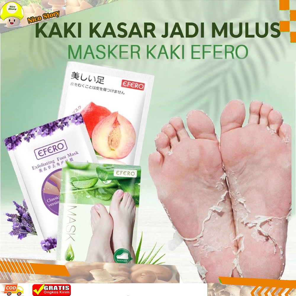 (NCS) Masker Kaki EFERO Foot Mask Mengelupas Kulit Mati Kelupas Kulit Kering Exfoliating Perawatan Tumit Pecah