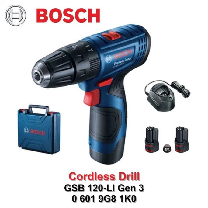 Bosch GSB 120-LI Cordless Impact Drill / Bor Tembok Baterai 120 LI