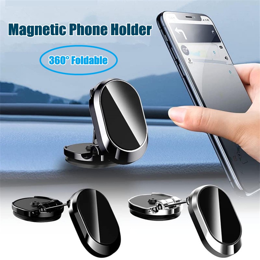 360°Stand Holder Hp Universal Bahan Metal Anti Jatuh Untuk Dashboard Mobil