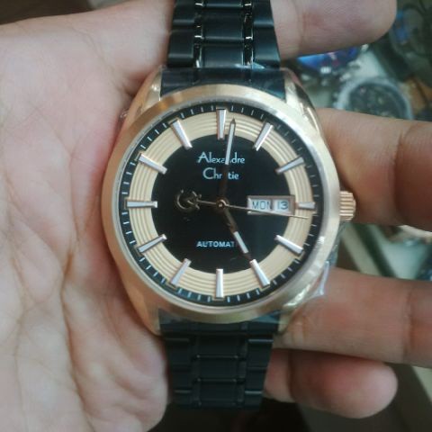 JAM TANGAN PRIA ALEXANDRE CHRISTIE AC 3026 ROSEGOLD BLACK AUTOMATIC ORIGINAL GARANSI RESMI 1 TAHUN