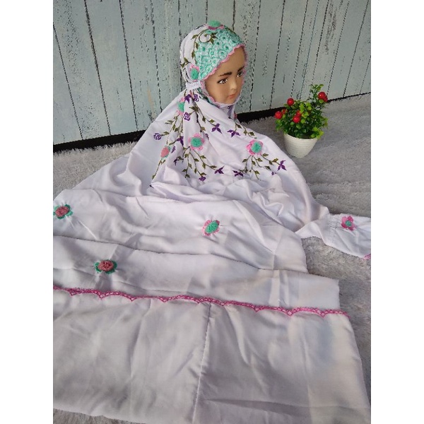 mukena anak terusan bordir tile