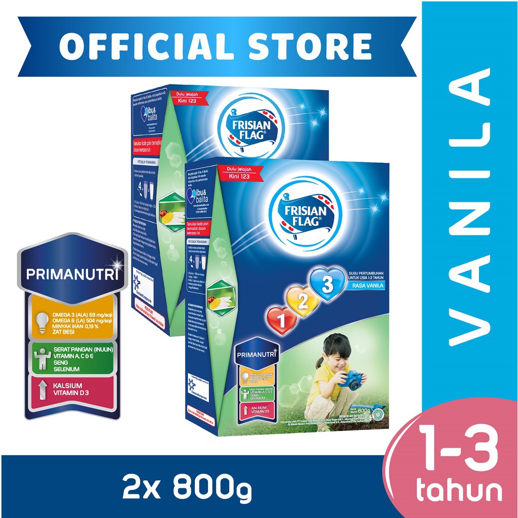 Frisian Flag Tahap Jelajah [1-3 Tahun] Vanila 800g (2 Pcs
