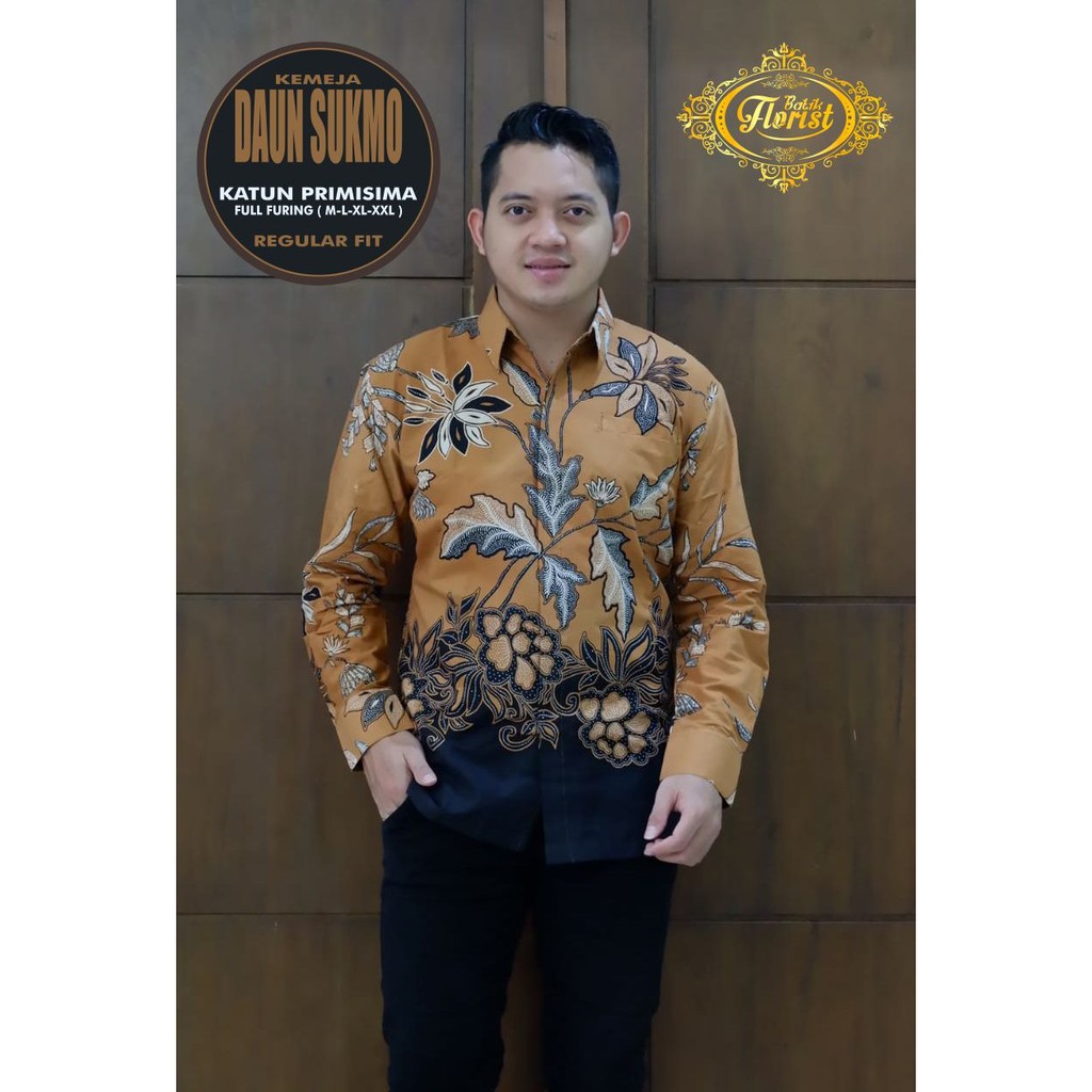 DAUN SUKMO kemeja batik pria lengan panjang terbaru ORIGINAL BY FLORIST