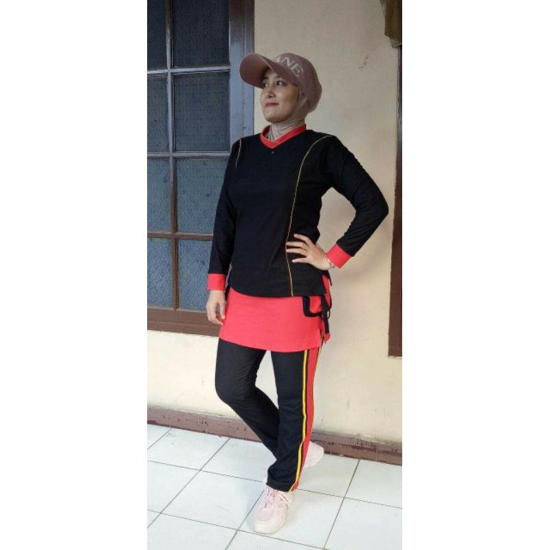 SETELAN SENAM WANITA ROK KANTONG/SENAM.ZUMBA.AEROBIK